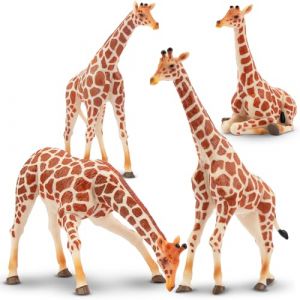 TOYMANY Lot de 4 girafes familiales - Figurines de jeu Safari - Girafes r&eacute;alistes - Jouets d'animaux de la jungle - Figurines d'animaux de la jungle en plastique - Pour jouer ou comme d&eacute;coration (TOYMANY, neuf)