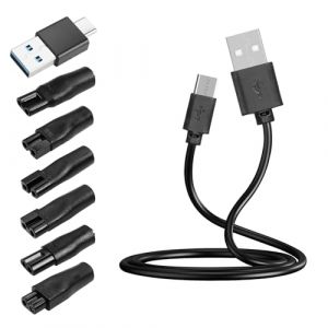 YAODHAOD 7 plug 5V USB C c&acirc;ble de charge pour rasoir, c&acirc;ble de charge de type lame compatible avec Philips divers tondeuses &agrave; cheveux &eacute;lectriques, rasoirs, appareils de soins pour tension de charge 5V (YAODHAOD, neuf)
