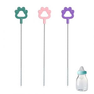 MEXRUMI Lot De 3 Brosses Pour Pailles, Brosses Pour Pailles En Acier Inoxydable, Brosses Pour Éprouvettes, Nettoyeur De Pailles, Brosse Fine Pour Bouteilles, Brosses De Nettoyage, Machine À Café, Tuya (Redifirm OU-2, neuf)