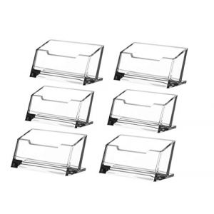 Jieddey Porte-Cartes de Visite Transparent,6 Pack Plastique Présentoir à Carte de Visite en Acrylique Support de Cartepour Support de la Carte Organisateur pour Bureau 103 * 43mm (Rmeet, neuf)