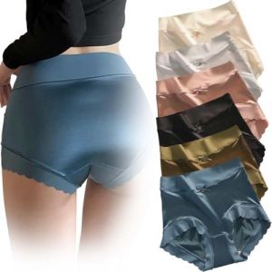 Lowvedgk 6pcs Culotte Absorbant l'humidit&eacute; en Satin de Soie glac&eacute;e de qualit&eacute; sup&eacute;rieure Culotte en Soie glac&eacute;e keepholdon (6 pi&egrave;ces,M (40-50kg)) (JINGCHUSHANGMAO, neuf)