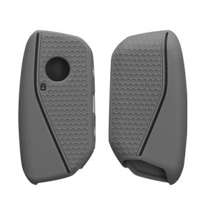 kwmobile Coque clé de Voiture Compatible avec BMW 4-Boutons X7 X1 U11 IX ix1 Série 7 G07 I7 Clé de Voiture Accessoire clé Voiture - Protection étui Souple en Silicone - Gris-Noir (SX-Commerce, neuf)