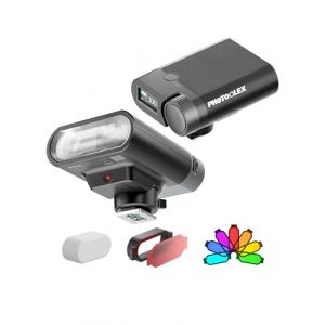 PHOTOOLEX Mini Flash Appareil Photo, GN16 Cam&eacute;ra Flash Speedlite avec &eacute;cran Couleur pour Canon Nikon Sony Panasonic Olympus Fujifilm Pentax et Autres appareils Photo, Int&eacute;gr&eacute; Lithium Piles 2000mAh (OOKi Electronic, neuf)