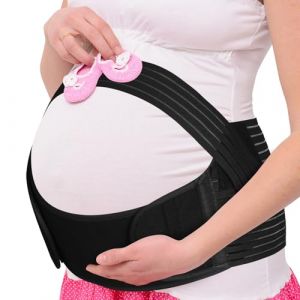 AUYAO Ceinture de Grossesse pour Enceinte, Ceinture Ventrale Respirante R&eacute;glable, Ceinture Support Abdominale/Lombaire pour Soulage les Douleurs Bassin, Hanche, Dos, pour le Quotidien et le Sport (Yadark, neuf)