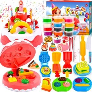 BBLTIFF 51 Pcs Pâte À Modeler pour Enfants, Accessoire Pate a Modeler avec Machine à Pâte à Gâteau, 12 Argile Colorée, Pate a Modeler Cuisine pour Aux Garçons et Aux Filles âgés de 3 Ans et Plus (MARKET BOUTI AYOUB S.R.L., neuf)