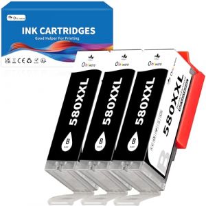 OINKWERE PGI 580XXL 3-Paquets PGBK Noir Cartouches d'encre Remplacement Compatible pour Canon 580 pour Pixma TS6150 TS6151 TS6250 TS6251 TS6350 TS6351 TR7550 TR8550 TS8150 TS8250 TS9150 (3-Pack PGBK) (WHEIRNCH, neuf)