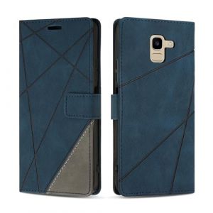 SONWO Coque pour Samsung Galaxy J6 2018, Protection Housse Etui en Cuir PU Portefeuille avec Emplacements Cartes et Fonction Support pour Samsung J6 2018, Bleu (SONWO EU STORE, neuf)