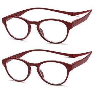 NEW VISION Lunettes 2 pack, Lunettes Loupe, Lunettes De Lecture Magn&eacute;tique, Style Classique Lunette De Lecture Homme Femme, NV3312 (2R, 3.5, diopters) (New Vision Milano, neuf)