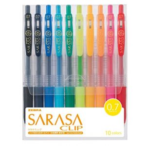 ZEBRA Sarasa JJB15-10CA Lot de 10 pinces 0,7 couleurs (GJG AUDIO, neuf)