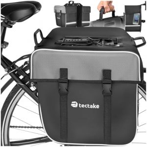 TecTake&reg; Double Sacoche de v&eacute;lo Porte-Bagage 35L Imperm&eacute;able Accessoire Velo avec Bandes r&eacute;fl&eacute;chissantes & Poches Filets pour Bicyclette Cyclisme Panier Sac de Courses (Made4Home SAS, neuf)