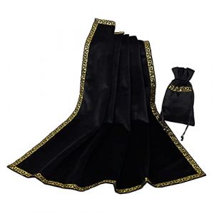 BLESSUME Cartes Divination Tarot Nappe Tissu Tapis de Tarot divinatoire (Noir 1) (BLESSUME-EU Charm, neuf)