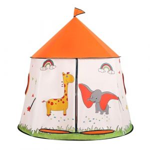 Tente de Jeu pour Enfants, Tipi Château pour Enfant Princesse Prince,Portable Pop-up Tente Indienne, Maison de Jeu pour l'intérieur et l'extérieur,Cadeau d'anniversaire de Noël (Orange) (lishuiwenle, neuf)
