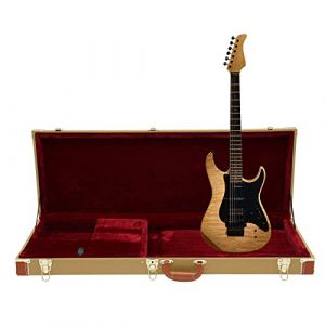 Susoso &Eacute;tui &eacute;l&eacute;gant pour guitare &eacute;lectrique, portable, rectangulaire, rigide, avec cl&eacute;, &eacute;tanche, avec sangle et poign&eacute;e, pour guitare &eacute;lectrique, 105 x 36 x 11 cm, jaune, jaune, 105*36*11cm, Moderne (GUANNB, neuf)