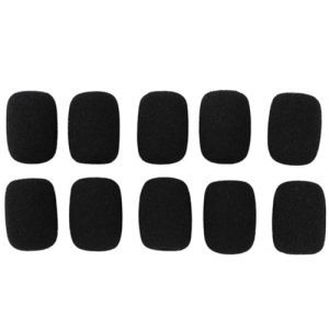 Lot de 10 housses de micro en mousse noire de rechange pour microphone pour t&eacute;l&eacute;phone, casque, r&eacute;union, micro, traitement tendance (zhonghai JS, neuf)