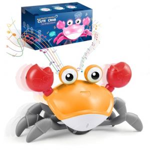 Adeokay Crabe Qui Marche Bebe Cadeau Enfant 1 2 Ans, Jouet Bebe 1 2 an Garcon Fille 1 2 Ans Jouets D'&eacute;veil Musicaux Jeu Jouet Bebe 3-6-12 Mois Id&eacute;e Cadeau B&eacute;b&eacute; 1 an Anniversaire(Orange) (BWANGLIAMO SHOP, neuf)