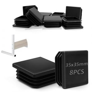 TXXATX Bouchons à Lamelles 8 Pièces Bouchon Tube Carré 35x35 mm Embout Chaise Noir Bouchons Plastiques Carrés Réutilisable Bouchon Pied de Chaise pour Tube Carré Chaises Étagères Canapés Tables (JiaFangTrading, neuf)