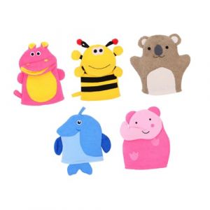 LOLIPPYY Lot De 5 Serviettes Exfoliantes De Bain Pour Gar&ccedil;on Et Filles Doux Polyester Taille Moyenne Animaux Dessin Anim&eacute; B&eacute;b&eacute; Tout-petits Usage Quotidien Bain (altituyse, neuf)