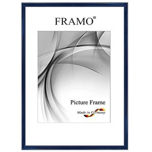 FRAMO Cadre photo &eacute;troits 32 x 45 cm en bois massif | Bleu marine brillant | Couleur/taille s&eacute;lectionnable | Cadre pour affiches | Puzzles | Photos N&deg;115 (Framecenter24_online, neuf)