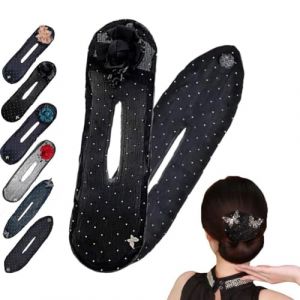 Bigoudi pour chignon pour femme - Fil en filet - Nœud - Oreilles de lapin - Rouleau à chignon - Accessoires pour cheveux (Xinfanyang, neuf)