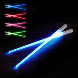 SithSticks® 2 Baguettes Lumineuses Bleues | Baguette Led Sabre Laser | Couverts Lavables Réutilisables | Cuisine Chinoise & Japonaise | Idée Cadeau 100% Fun | OriginalCorner® (Original-Corner, neuf)