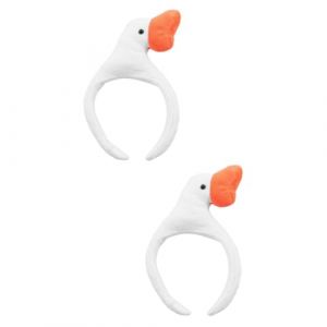 COLLBATH 2 Pièces Bandeau Canard Couvre-chef De Canard Bandeau D’oreille D’animal Bandeau De Maquillage Costume De Cosplay D'oie Déguisement D'animaux Costume De Fête En Tissu Blanche (Murdoffi, neuf)
