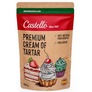 Cr&egrave;me de tartre - 100% Naturel - Qualit&eacute; Sup&eacute;rieure Alimentaire - Substitut Naturel de la levure chimique - Sans Gluten - Sans Phosphates - Keto et Paleo - Sans OGM - Castello since 1907-850 g (Castello since 1907, neuf)