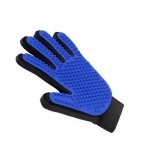 Peigne à poils d'animaux | Gant de toilettage et de massage à 5 griffes pour chiens et chats, gant de nettoyage avec poils en silicone (bleu gauche) (qigebmingzfj, neuf)
