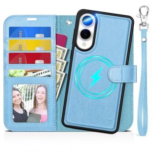 TUCCH Coque pour Galaxy S25 Edge 5G 2025, 2-en-1 D&eacute;tachable Portefeuille Dragonne [RFID Blocage] Fentes Cartes Housse Cuir Synth&eacute;tique Support TPU Antichoc pour Galaxy S25 Edge 6,7" - Bleu Brillant (EC-GLOBAL FR, neuf)