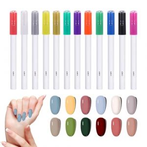 Stylos Vernis &agrave; Ongles - 12 Marqueurs Manucure &Agrave; S&eacute;chage Rapide | Stylos Peinture pour Ongles | Pour les Femmes, les Filles, F&ecirc;tes, Salon, Maison, Pratique de Manucure et Projets (yinsit, neuf)