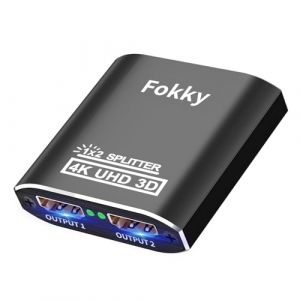 Splitter HDMI 4K, HDMI Switch Aluminium R&eacute;partiteur HDMI 1 Entr&eacute;e 2 Sorties Affichage Simultan&eacute;, 4K@30HZ 3D UHD 1080P, pour Xbox PS3 PS4 Lecteur Roku Blu-Ray HDTV Apple TV et Plus Appareil (SHARKFLOW TRADING, neuf)