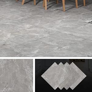Livelynine Lino Sol Adhesif Gris Epais Dalle PVC Adhesive Sol Beton Carrelage Adhesif Sol 30x30 Dalle PVC Sol Salon Imperméable Sol PVC Parquet pour Salle de Bain Sol Cuisine Chambre Corridor 4 Dalles (Livelynine Euro, neuf)