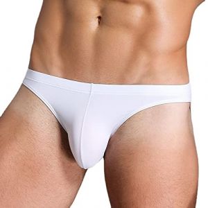Faringoto Slip ultra l&eacute;ger et respirant en soie glac&eacute;e pour homme en micro maille respirante pour se d&eacute;tendre la nuit, blanc, M (Faringoto, neuf)