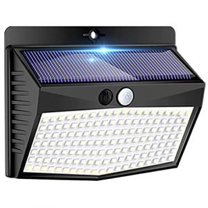 Peasur Lampe Solaire Exterieur [Lot de 1], 138LED Lumiere Solaire Exterieur avec Detecteur de Mouvement &Eacute;tanche 3 Modes Eclairage Exterieur Solaire Spot Led ​Sans Fil pour Jardin,Terrasse,Garage (Peasur-EU, neuf)