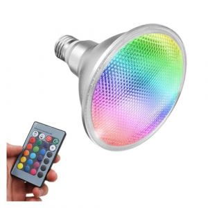 OUHFCASN Lampe LED Par38 étanche IP65 20 W RGB 3000 K 4000 K 6000 K E27 for piscine avec télécommande pour atelier de magasin à grande hauteur (Well buy, neuf)