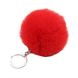 JSGHGDF 1 porte-clés pompon en forme de pompon pour filles et femmes avec pendentif de sac, accessoires de bijoux, Rouge (taoshengyuanshangyemaoyiyouxiangongsi, neuf)