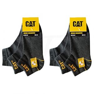 CAT Caterpillar Lot de 6 paires de chaussettes de travail WORK SNEAKERS - Tailles au choix : 39-50, 6 paires de gants Gris 47-50 (ST-Deals, neuf)