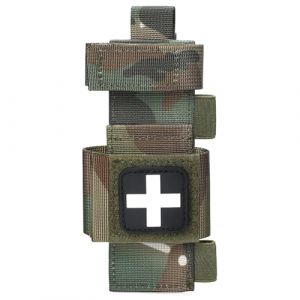 WYNEX Porte Garrot Tactique Pouch Molle de Tourniquet Militaire Support pour Garrot Ciseaux M&eacute;dicaux, avec &Eacute;cusson de Croix Rouge (Wynex-EU, neuf)