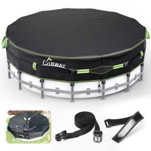 UIRWAY Bâche de Piscine 500D Ronde 548cm [Version Renforcée 2025] – Bâche Lourde avec Protection UV, Sangles Coupe-Vent Ultra-Résistantes et Revêtement Gel – Bâche Robuste pour Piscine Hors-Sol (UIRWAY official, neuf)