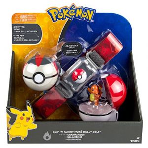 Pokémon T18889D2CHARMANDER Clip N Ceinture de Transport avec Figurine de Charmander et Balle de Poke Type feu (ak trade, neuf)