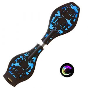Sumeber Waveboard Les Enfants de Surf pour Adulte avec roulettes Clignotantes pour Enfants Set Adolescents (Flamme Bleue) (HuanJing-Tech-UK, neuf)