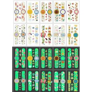 QQY 10 stickers tatouage temporaire lumineux, style mixte autocollant tatouage temporaire, tatouage lumineux, tatouage faux papillon sirène ou plus maquillage de fête (L) (EONYUANGUO, neuf)