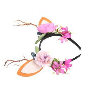 Didiseaon 1 Pc Bandeau En Bois De Branche -tête En Corne De Cerf Bandeau D'oreille De Noël Casque De Cerf Bois Oreilles Fleur Cheveux Cerceau Bandeaux En Bois De Cerf Résine Plastique (Merkowski, neuf)