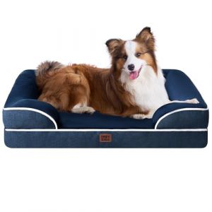 EHEYCIGA Panier Chien Grande Taille XXL Orthopedique, Memoire de Forme Lit pour Chien Dehoussable Lavable, Canapé Chiens Imperméable, Bleu Marine (EHEYCIGA EU, neuf)