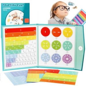 Anyingkai Magnetic Fraction Educational Puzzle,D&eacute;monstrateur de Disque magn&eacute;tique,Jeux pour Apprendre Les Fractions,Magnetic Score Disk Demonstrator,Manipulations de Fractions (Lapin) (JINBEISHANGMAO, neuf)