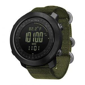 AVTREK Montres digitales de Sport pour Hommes Garçons armée Montres Boussole Militaire Montres podomètre altimètre étanches pour l'extérieur avec Alarme rétroéclairée (Vert) (Avtrek, neuf)