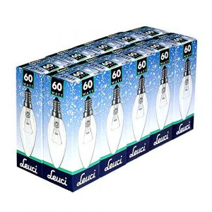 Leuci Lot de 10 ampoules à incandescence en forme de bougie, E14, transparent, à intensité variable (clair, 60 W) (ncc-design, neuf)