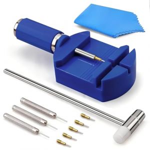 Kit d'outils de r&eacute;paration pour bracelet de montre, 1 Outil de r&eacute;paration pour horloger, Remplacement de Goupilles de Montre, Marteau de Montre, Goupilles de Poin&ccedil;onnage, Pour Enleve Maillon(bleu) (Behaodian Store, neuf)