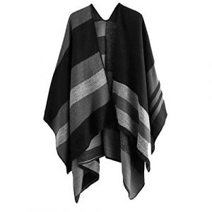 G&eacute;n&eacute;rique Poncho Ch&acirc;le Femme &Eacute;charpe Cape &Eacute;paissie El&eacute;gant Chaud Hiver Grand Taille Foulard Chaud Ouverture Cachemire d'imitation Douce Ch&acirc;le Cadeau de No&euml;l pour Femme (qieycgd, neuf)