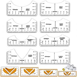 Yolistar 12 Pi&egrave;cesOutil d'Alignement de T-Shirt, Outil de Mesure de Fabrication de T-Shirts, Outils de Couture en Plastique, Multifonctions R&egrave;gle de T-Shirt pour Couture, Fabrication de V&ecirc;tements (Yolistar, neuf)