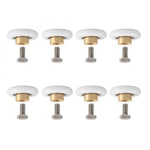 Csirnto 20 mm Porte de Douche Roulettes 8 Pièces Rouleaux de Douche avec M6 vis, Roulettes de Rechange Roulette Porte Coulissante Douch, Rouleau Roulette Roue de Remplacement, Blanc (Csirnto, neuf)